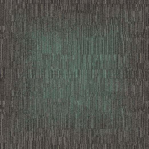 Laylines carpet tile showing a centered teal gradient zoning pattern
